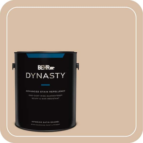 BEHR DYNASTY 1 gal. #PPH-15 Nut Flavor One-Coat Hide Satin Enamel Interior Stain-Blocking Paint and Primer