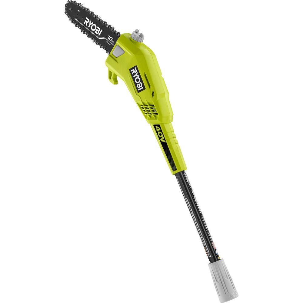 RYOBI RY40560HDG 40V 10 In. Cordless Battery Pole Saw And 18 In. Cordless Battery Pole Hedge