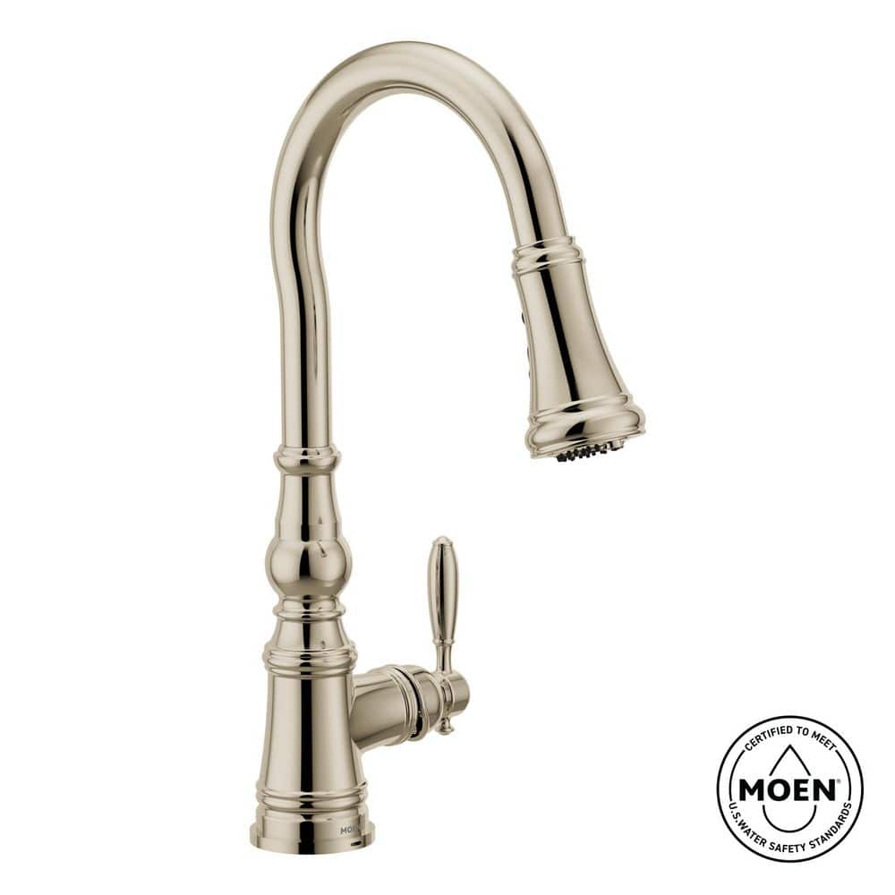 Weymouth Single Handle Pull-Down Sprayer Kitchen Faucet with Optional 3- in -1 Water Filtration in Polished Nickel price history on PriceWatchPro