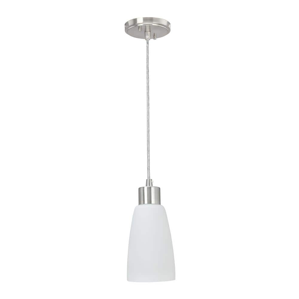 Adjustable Chrome Mini Pendant Light with Frosted Glass Shade