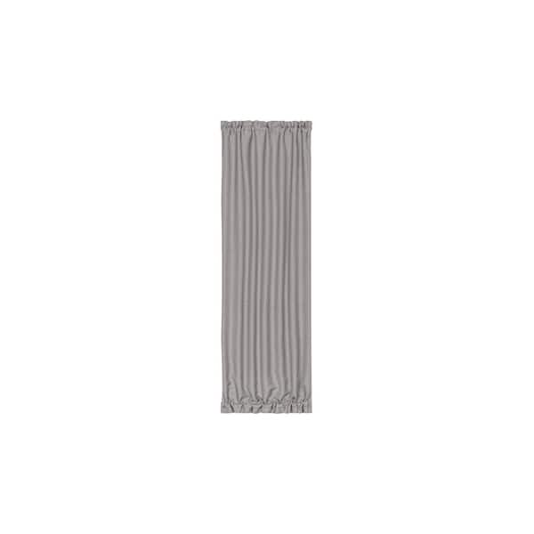 ACHIM Darcy 25 in. W x 40 in. L Solid Polyester Rod Pocket Light Filtering Door Panel Curtain in Grey with Tieback
