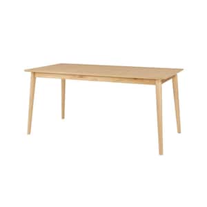 Natural Wood Finish Rectangular Dining Table for 6 (66 in. L x 30 in. H)