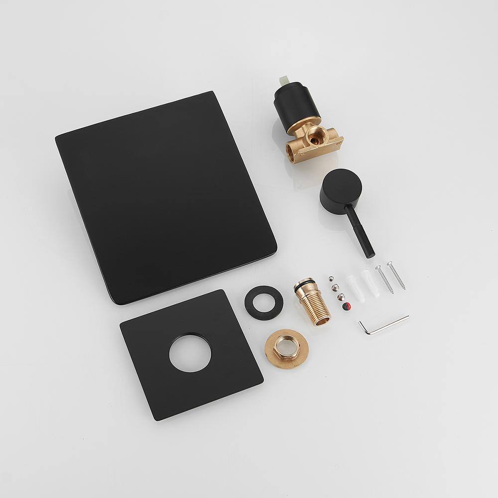 Matte Black Wall Mount Single Handle Brass Faucet