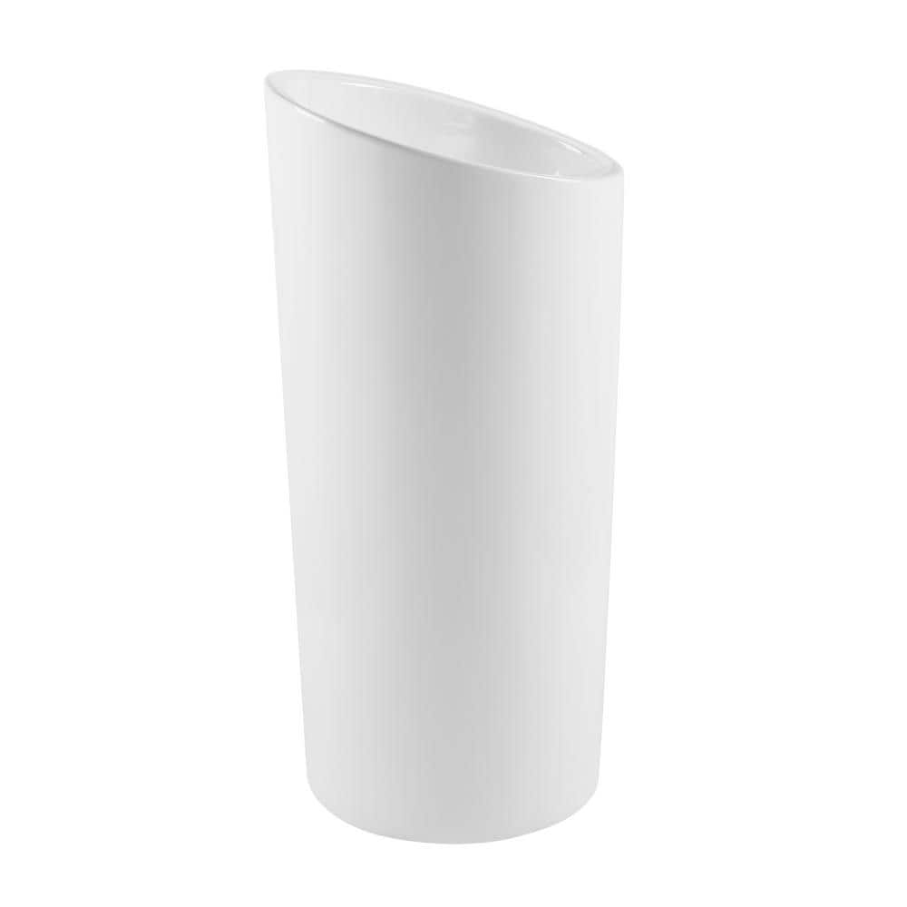 St. Tropez High Gloss White Ceramic Pedestal Sink