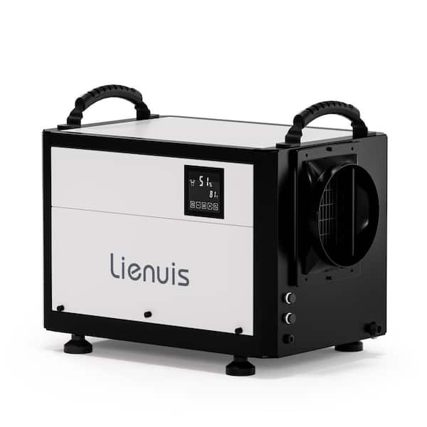 Lienuis 125 pt. 2,000 sq. ft. Bucketless Commercial Dehumidifier in. White with Auto Defrost for Basement, Crawl Space