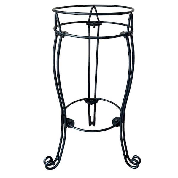 12 in. Black Metal Bird Bath Stand Outdoor Gazing Ball Holder Birdbath Holder Pan Stand