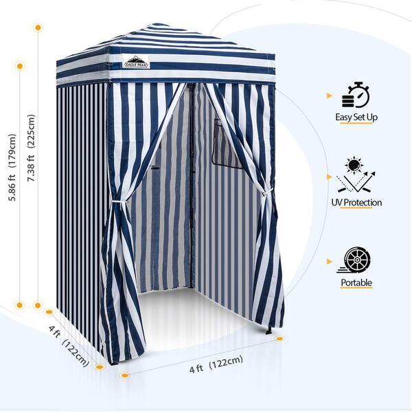 EAGLE PEAK 4 ft. x 4 ft. Pop Up Privacy Tent Foldable Outdoor Portable  Dressing Changing Room Shelter, White/Blue CR16-WB-HD - The Home Depot