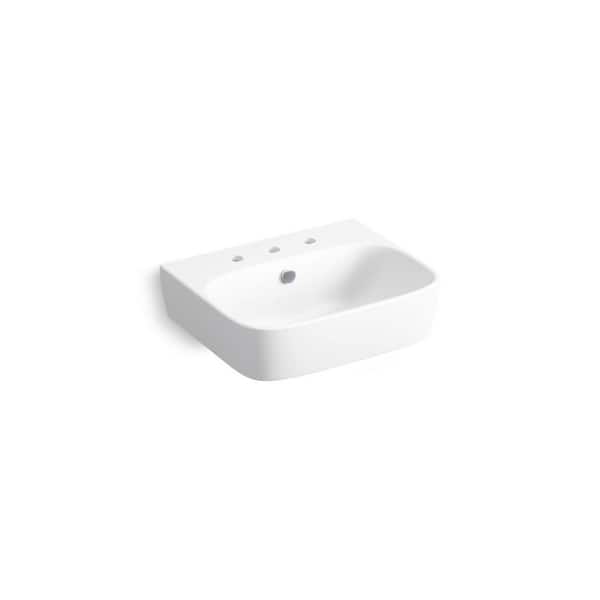 ModernLife 8.38 in. Vitreous China Wall-Mounted Bathroom Sink in White