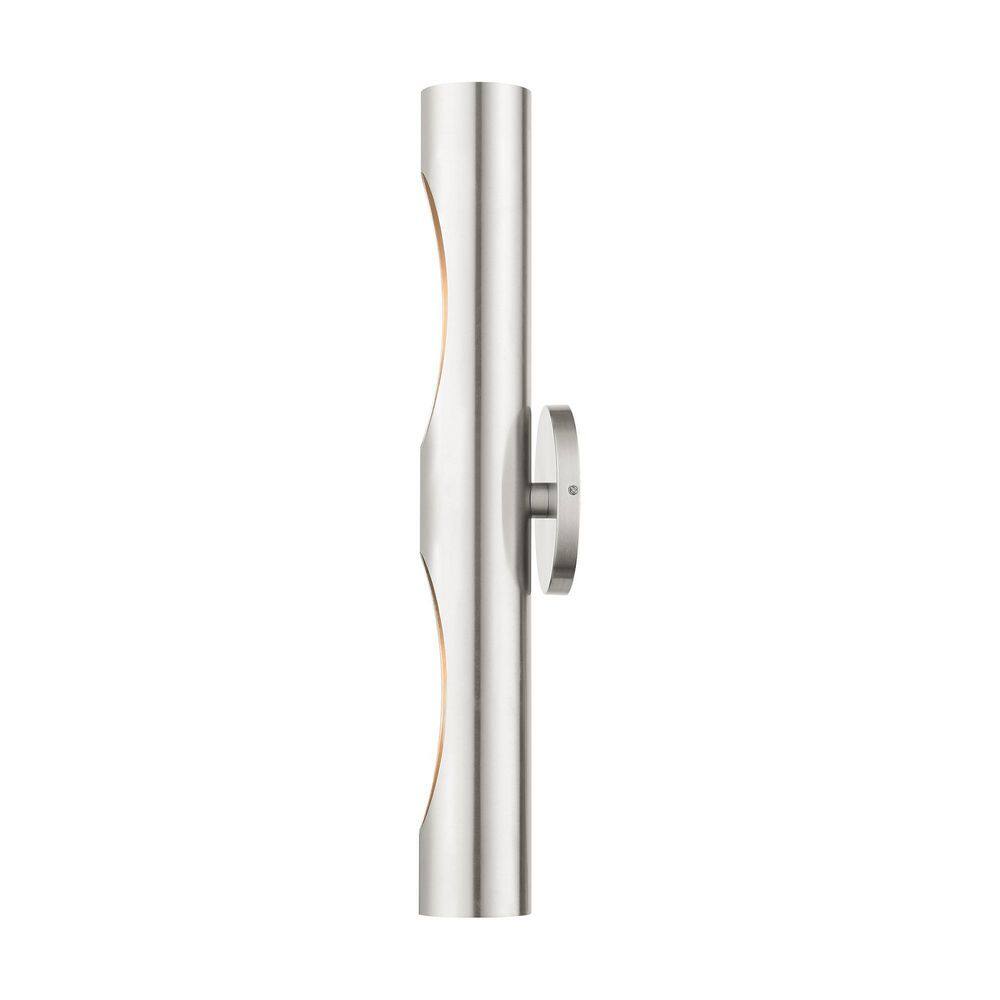 Novato Minimalist Brushed Nickel 2-Light Dimmable Sconce