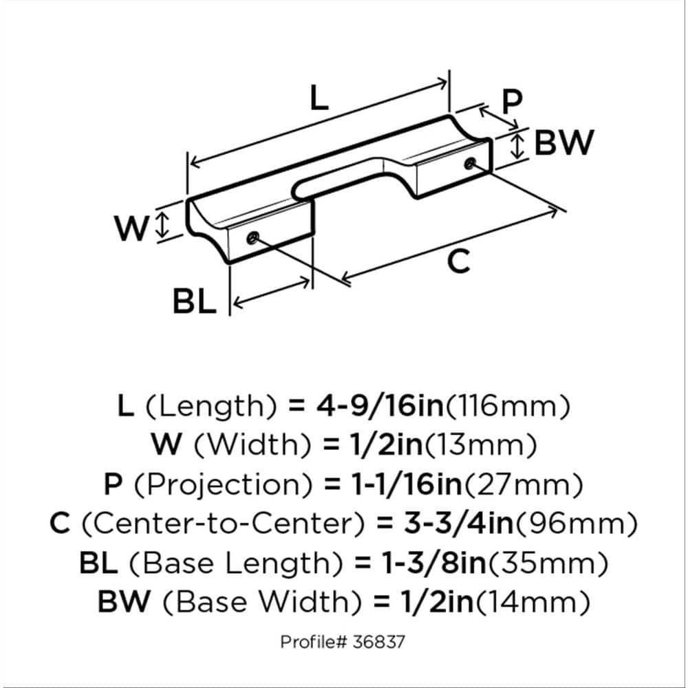 Polished Chrome Modern Cabinet Drawer Pull with Mounting Hardware