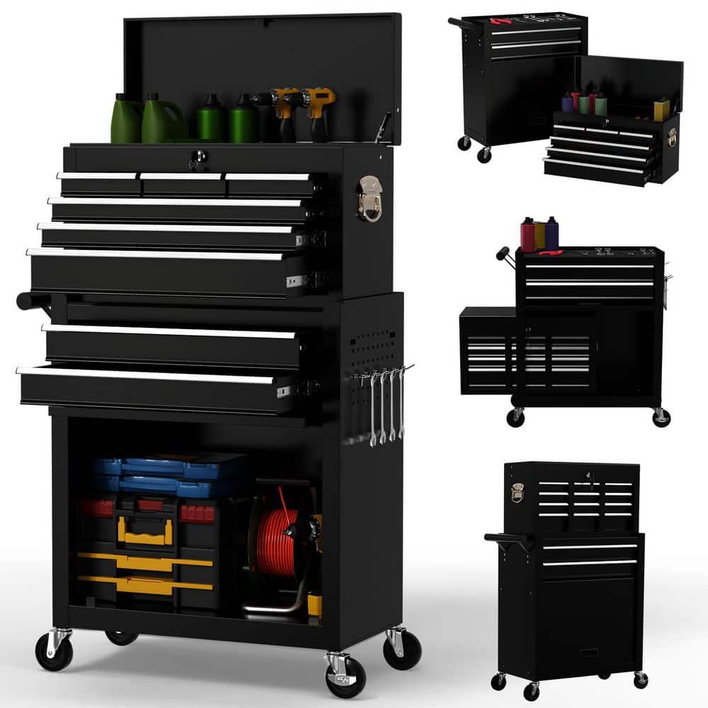 REGAL タイイングツール 黒 MYWISH Heavy Duty 24 in. W x 13 in. D 8-Drawer Black Alloy Steel