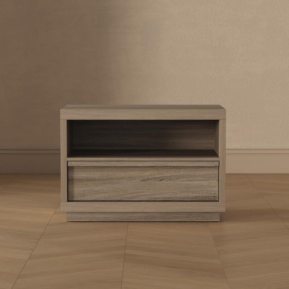 Navis Contemporary Natural Oak 1-Drawer 32 in. W Nightstand