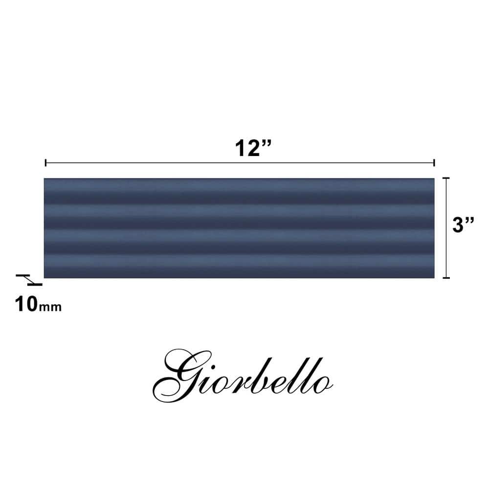 Blue Matte Fluted Ceramic 3x12 Rectified Tile