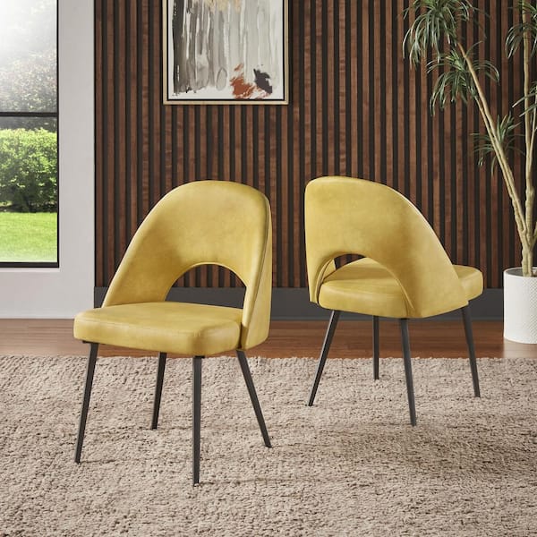 HomeSullivan Yellow Upholstered Dining Chairs (Set Of 2) 40634C-YPU ...