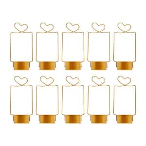 Gold Metal Vases for Centerpieces Wedding Table Decorations Flower Stand with Handle (10 Pcs)