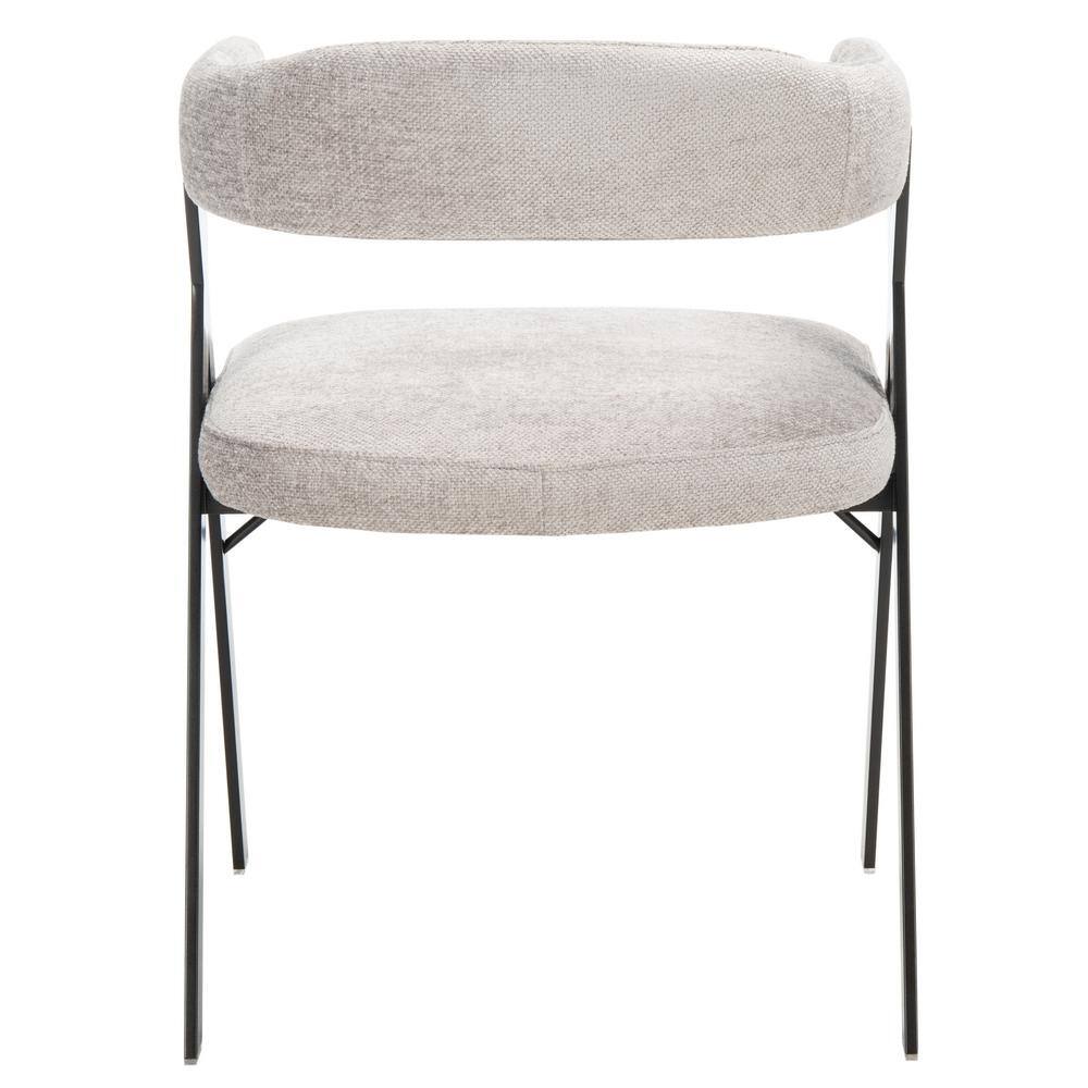 Izzy 33" Gray Chenille Upholstered Arm Chair with Metal Frame