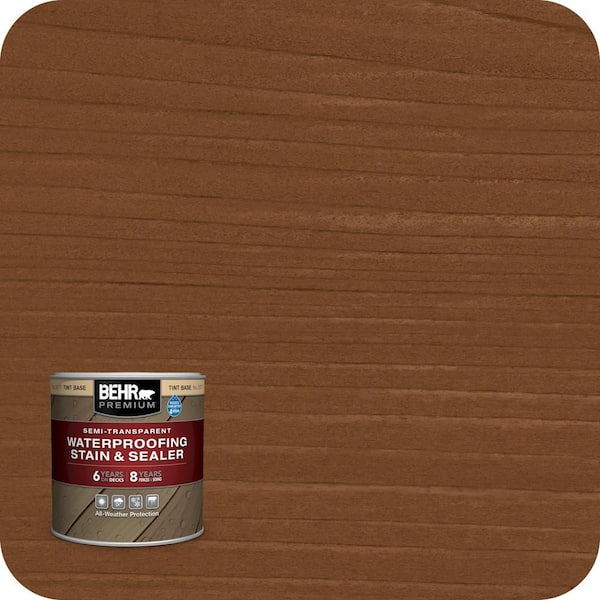 BEHR PREMIUM 8 oz. #ST-115 Antique Brass Semi-Transparent Waterproofing Exterior Wood Stain and Sealer Sample