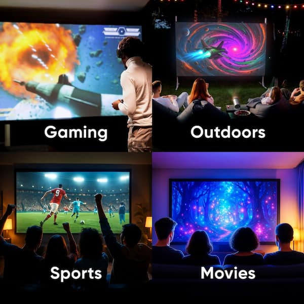 Tzumi 1280 x 720 HD Movie Projector with Stand 360 Lumens 30469HD