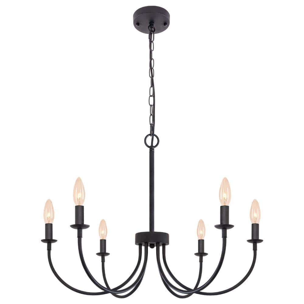 Farmhouse 6-Light Sand Black Candle Style Pendant Light for Dining Room price history on PriceWatchPro