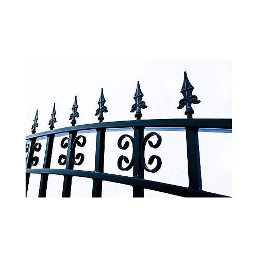 St. Louis Style Black Steel 14' Sliding Driveway Gate with Opener
