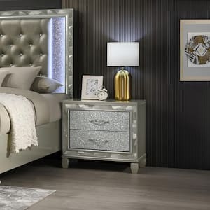 New Classic Furniture Radiance Silver 2-Drawer Nightstand
