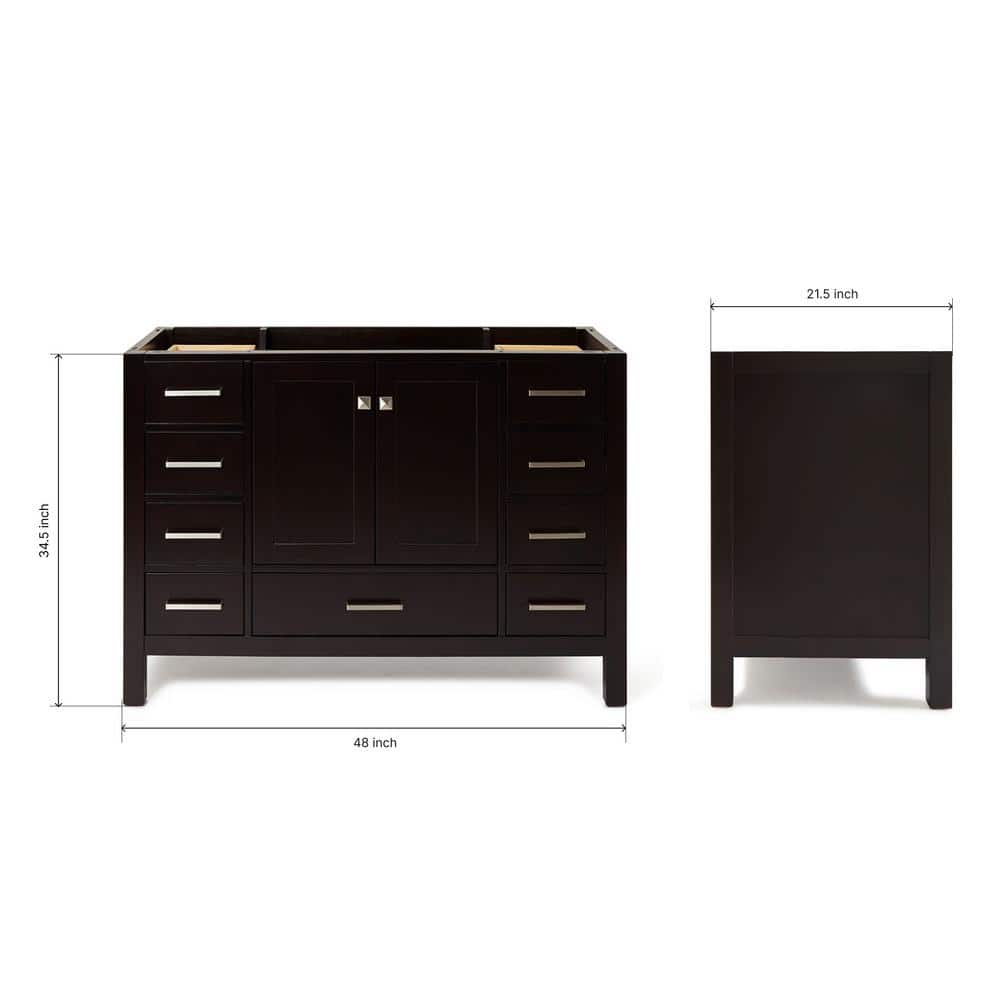 Cambridge 48" Espresso Solid Wood Single Vanity Cabinet