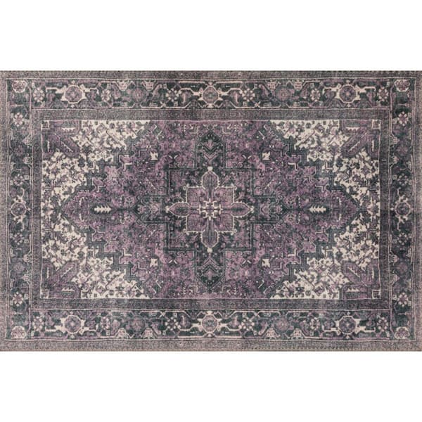 2 X 3 Purple Oriental Runner Rug