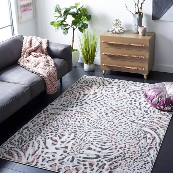 Amsterdam Ivory/Blush 9 ft. x 12 ft. Animal Print Area Rug