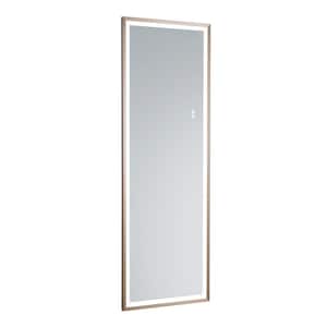 22 in. W x 65 in. H Framed Rectangular Wall-Mounted LED Light Full Body Bathroom Vanity Mirror in Matte Gold