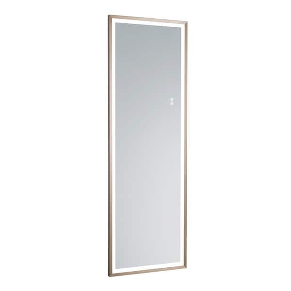 ExBrite FMT 22 in. W x 65 in. H Rectangular Aluminum Framed LED Dimmable Wall Bathroom Vanity Mirror in Matte Gold