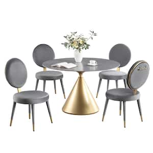 5-Piece Dining Sets Modern Luxury Dining Table and Chair Set for Dining Room, Kitchen, Restaurant in Grey