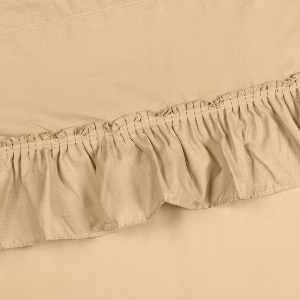 Almond Textured Fabric Ruffled Rod Pocket Valance 54"x13"