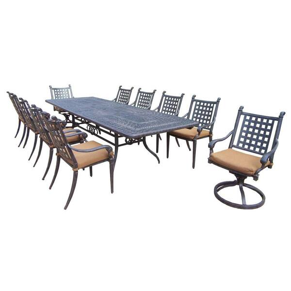 Oakland Living Belmont 11-Piece Extendable Patio Dining Set with Sunbrella Cushions