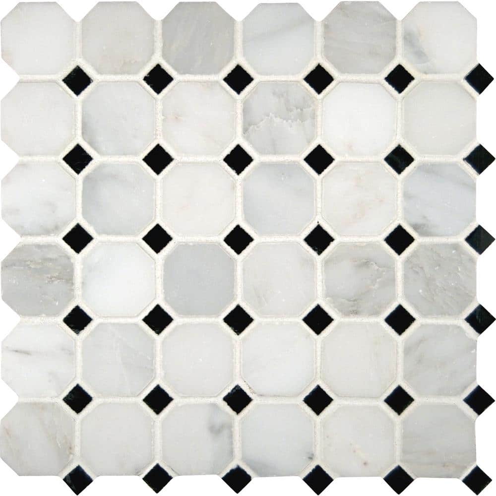 Msi Greecian White Octagon 12 In X, Octagon Mosaic Tile