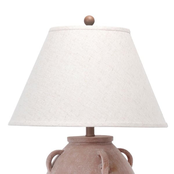 Beige Resin Contemporary Table Lamp, Luna Stoneware Dove Grey Table Lamp