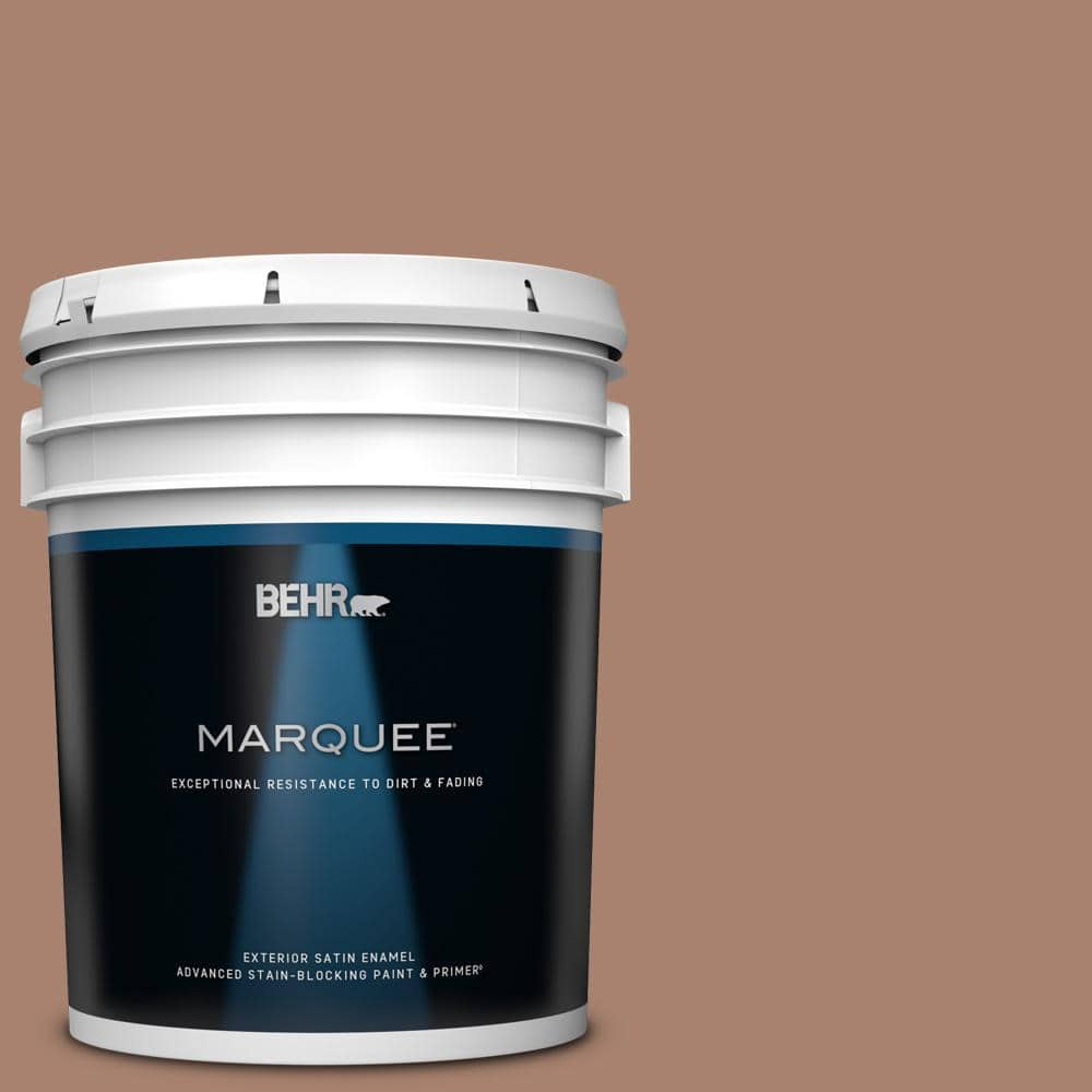 BEHR MARQUEE 5 gal. #S190-5 Cocoa Nutmeg Satin Enamel Exterior Paint ...