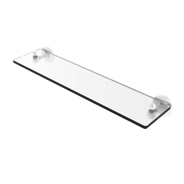 Allied Brass Sag Harbor Collection 22 in. Glass Vanity Shelf with Beveled  Edges in Matte White SG-1-22-WHM The Home Depot