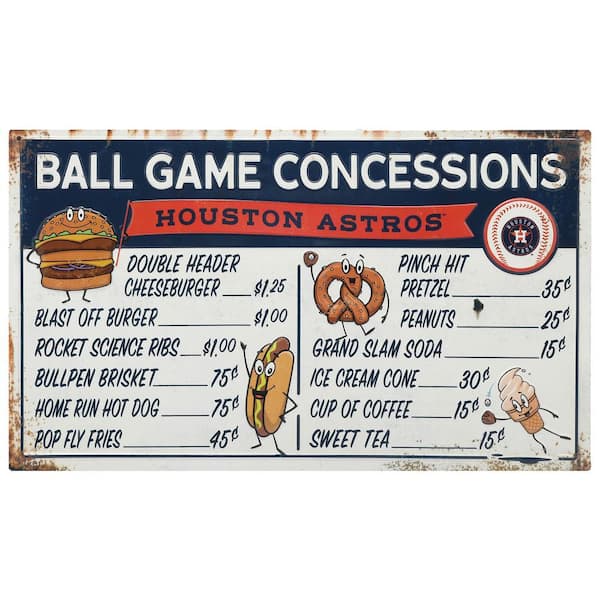 Houston Astros Ball Game Concessions Metal Sign