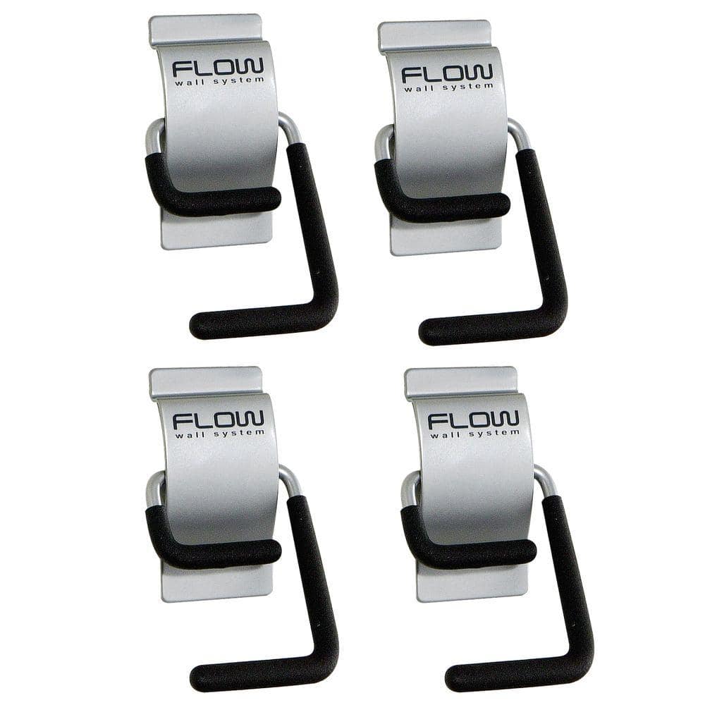Flow Wall FSH-036-4 8-Inch Hook, Add-On Accessory for Flow Wall System, Silver, 4-Pack