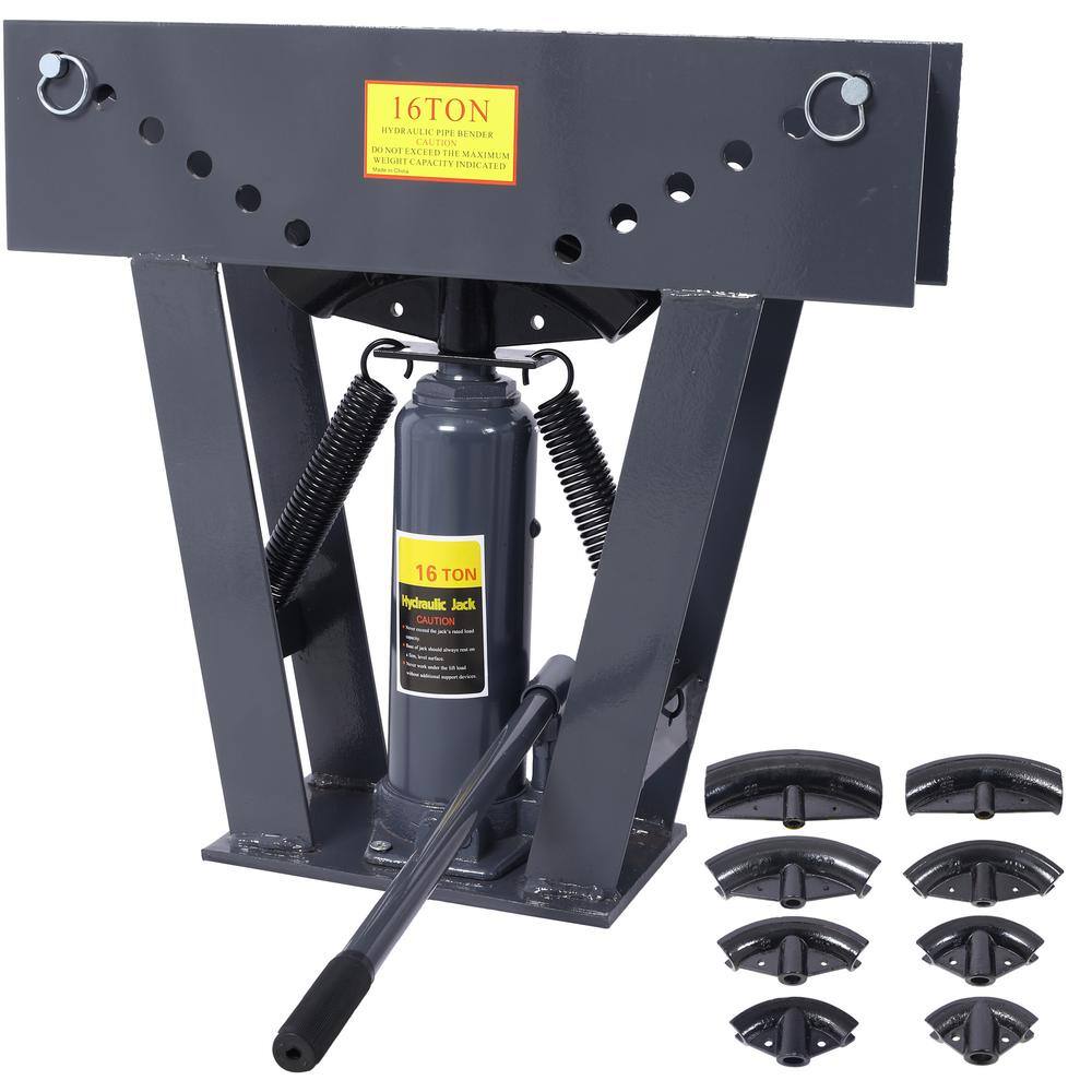 16-Ton Dark Gray Steel Adjustable Pipe Bender Manual Hydraulic with 6 Dies, Adjustable Rollers 90-180° Bending price history on PriceWatchPro