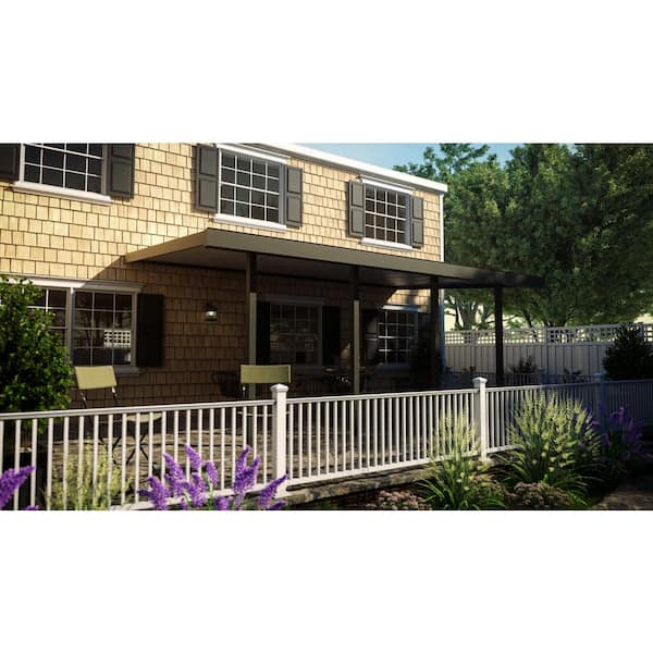 Contempra Aluminum 22ft.x 12ft. Dark Bronze Frame White Insulated Roof Patio Cover 2 Utility Beams 40lb Snowload 4 posts