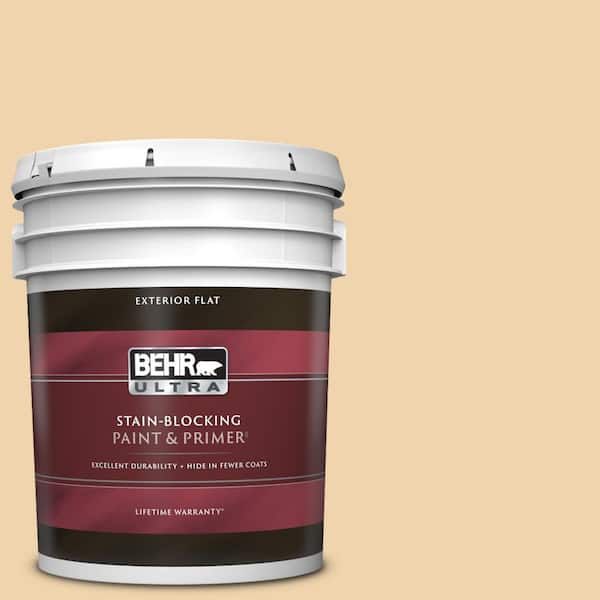 BEHR ULTRA 5 gal. #M280-3 Champagne Wishes Flat Exterior Paint & Primer