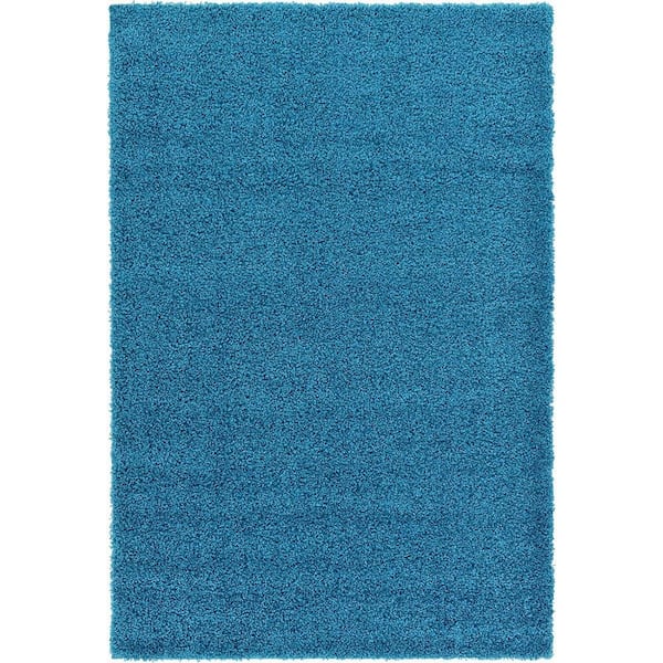MSRUGS Moon Shaggy Collection Turquoise 5 ft. x 7 ft. Polypropylene Area Rug