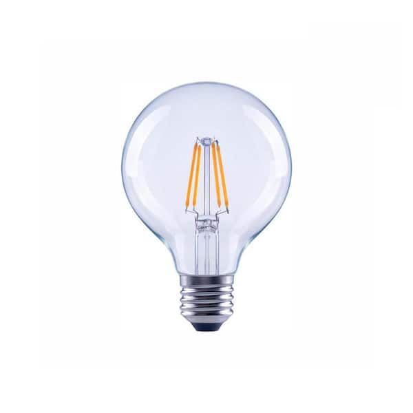 EcoSmart 40-Watt Equivalent G25 Globe Dimmable Clear Glass Filament Vintage Style LED Light Bulb Soft White (48-Pack)