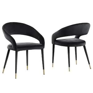 Jacques 32 in. H Velvet Black Dining Chairs (Set of 2)