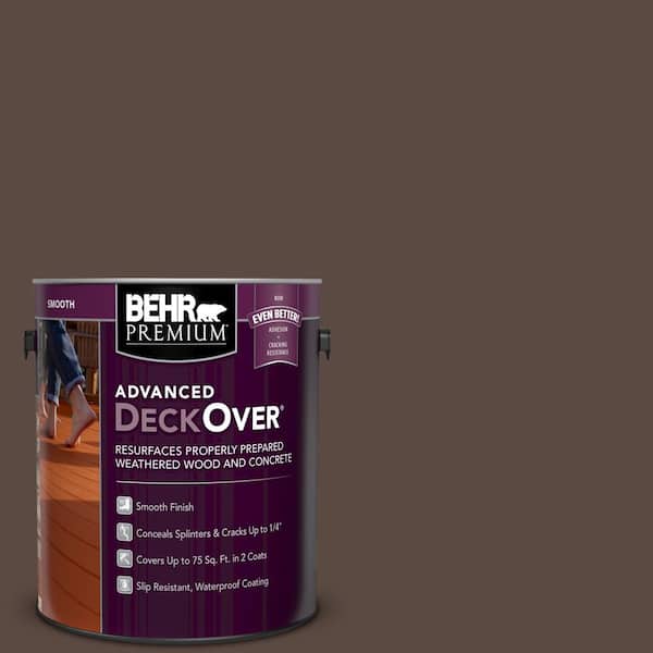 BEHR Premium Advanced DeckOver 1 gal. #SC-105 Padre Brown Smooth Solid Color Exterior Wood and Concrete Coating