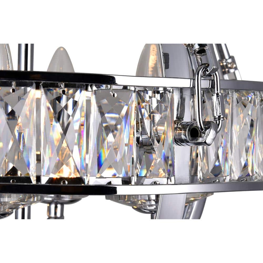 Arkansas Elegance 28" Chrome Orb Cage Chandelier with Candelabra Lights