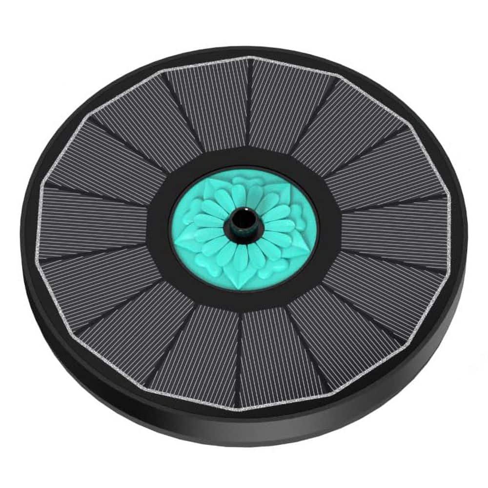 N/A Garden Accessory Solar Powered Cyan Flower Fountain with 7
