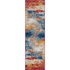 Diamond Abstract Multi-Color 2 ft. x 8 ft. Indoor Runner Rug