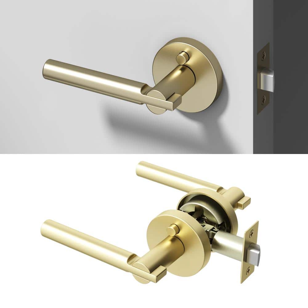 Terra Metal Brushed Champagne Gold Privacy Bed/Bath Round Door Handle with Push Button and Round Rosette price history on PriceWatchPro